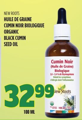 HUILE DE GRAINE CUMIN NOIR BIOLOGIQUE NEW ROOTS