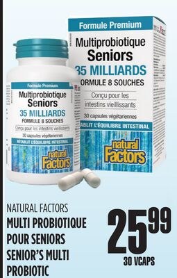 NATURAL FACTORS MULTI PROBIOTIQUE POUR SENIORS