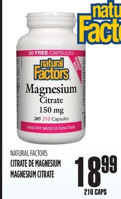 CITRATE DE MAGNESIUM NATURAL FACTORS