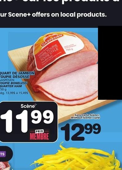 Quart de jambon tourte déclassée