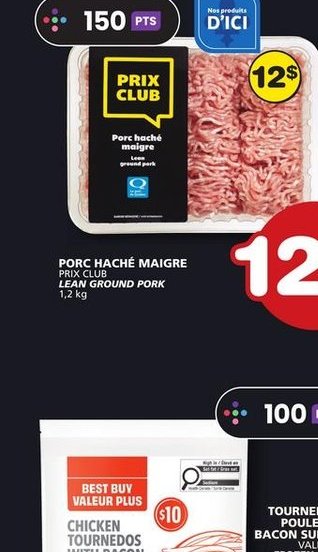 Prix Club Porc Hache Maigre Lean Ground Pork