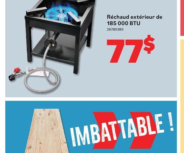 Réchaud extérieur 185 000 BTU