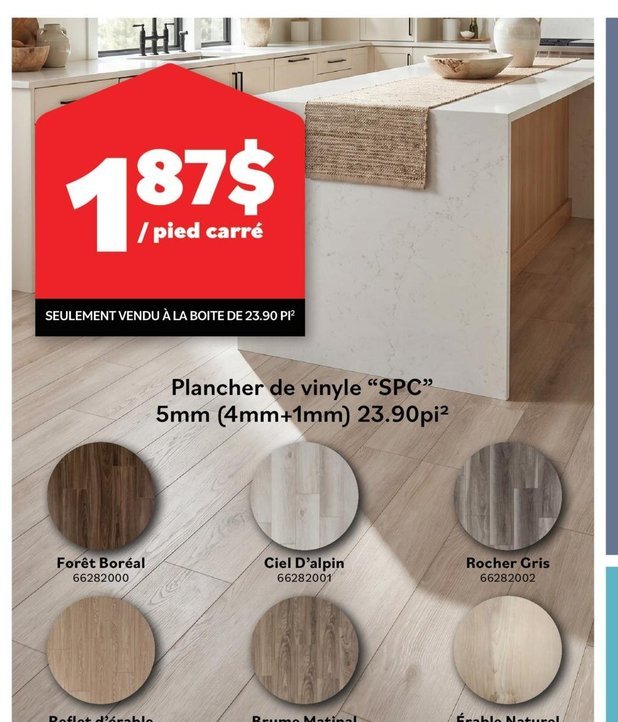 Plancher de vinyle SPC 5mm