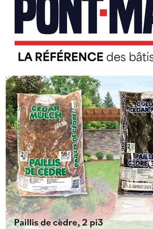 Paillis de cèdre naturel 2 pi³