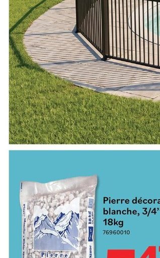 Pierre décorative blanche, 3/4"