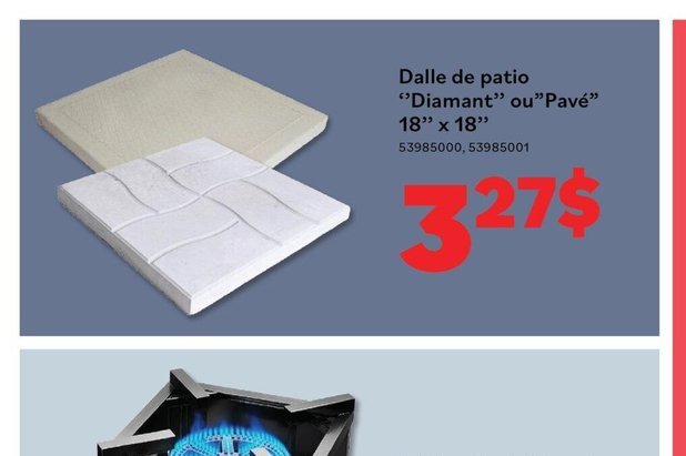 Dalle de patio Diamant ou Pavé
