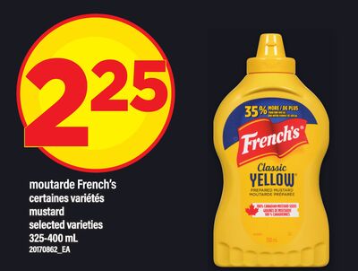 MOUTARDE FRENCH'S | MUSTARD, 325-400 ML