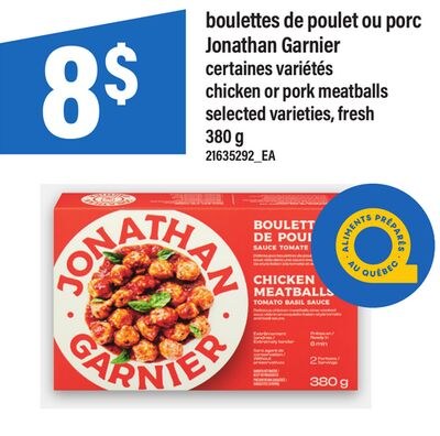 BOULETTES DE POULET OU PORC JONATHAN GARNIER | …