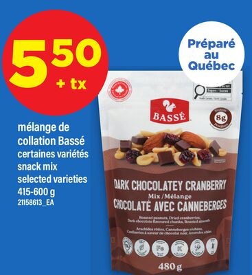 MÉLANGE DE COLLATION BASSÉ | SNACK MIX, 415-600…