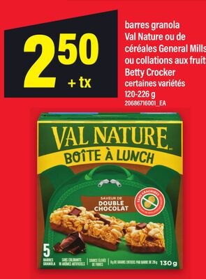BARRES GRANOLA VAL NATURE OU DE CÉRÉALES GENERA…
