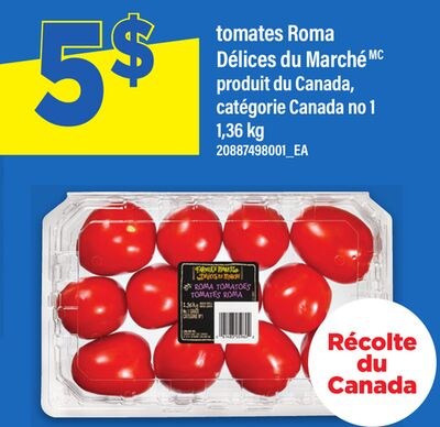 TOMATES ROMA DÉLICES DU MARCHÉ, 1,36 KG