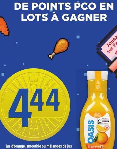 Jus d'orange, smoothie ou mélanges de jus Oasis