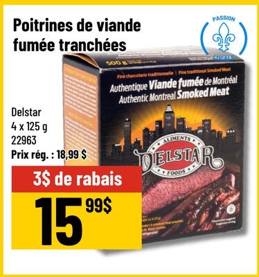 Poitrine de viande fumée tranchée