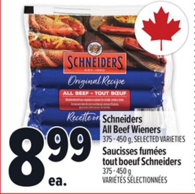 SCHNEIDERS ALL BEEF WIENERS | SAUCISSES FUMÉES …