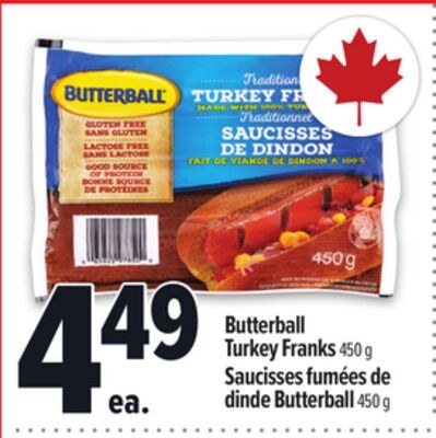 BUTTERBALL TURKEY FRANKS