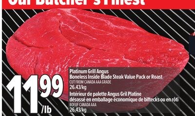 PLATINUM GRILL ANGUS BONELESS INSIDE BLADE STEA…