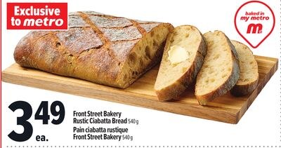 FRONT STREET BAKERY RUSTIC CIABATTA BREAD, 540 …