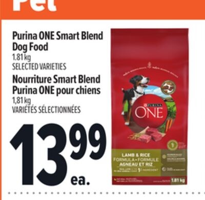 PURINA ONE SMART BLEND DOG FOOD | NOURRITURE SM…