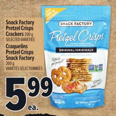SNACK FACTORY PRETZEL CRISPS CRACKERS | CRAQUEL…