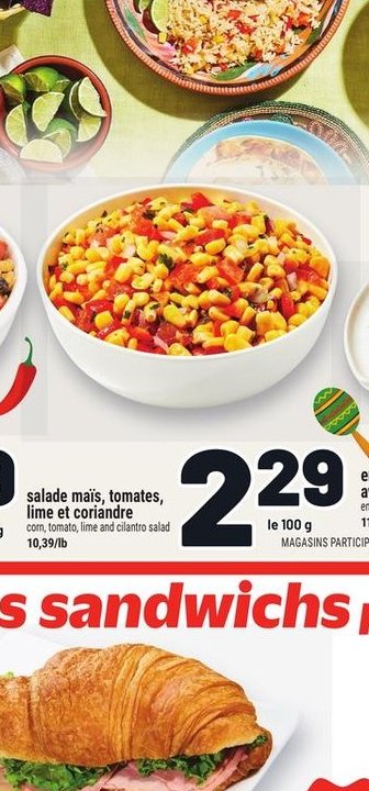 Salade maïs, tomates, poivrons