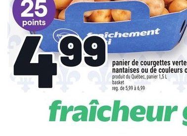 Panier de courgettes vertes ou jaunes