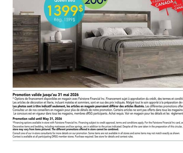 7Z CONCEPTS Grand lit Queen Bed
