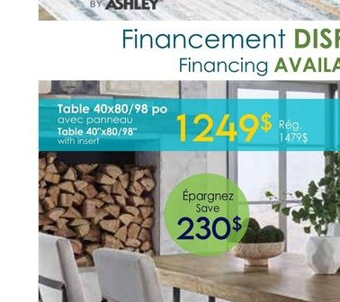 Signature Design by Ashley Table 40x80/98 with …