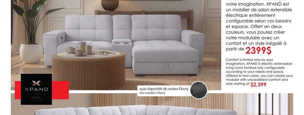 XPAND Sofa modulaire électrique extensible