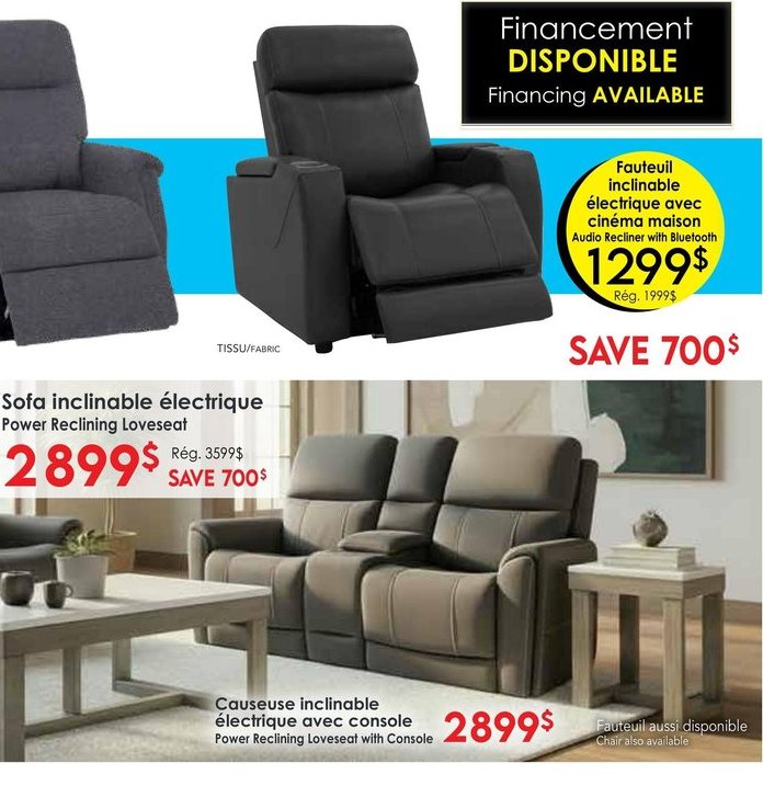 Sofa inclinable manuel