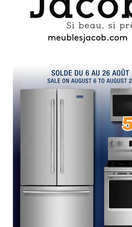 Réfrigérateur à portes françaises de 19,6 pi³ a…