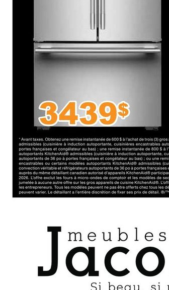KitchenAid Réfrigérateur à portes françaises 36…