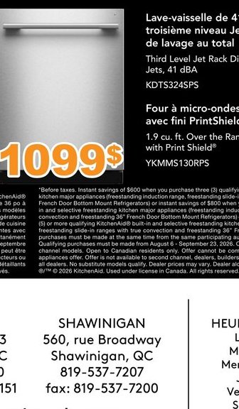 KitchenAid Four à micro-ondes avec hotte 1,9 pi³
