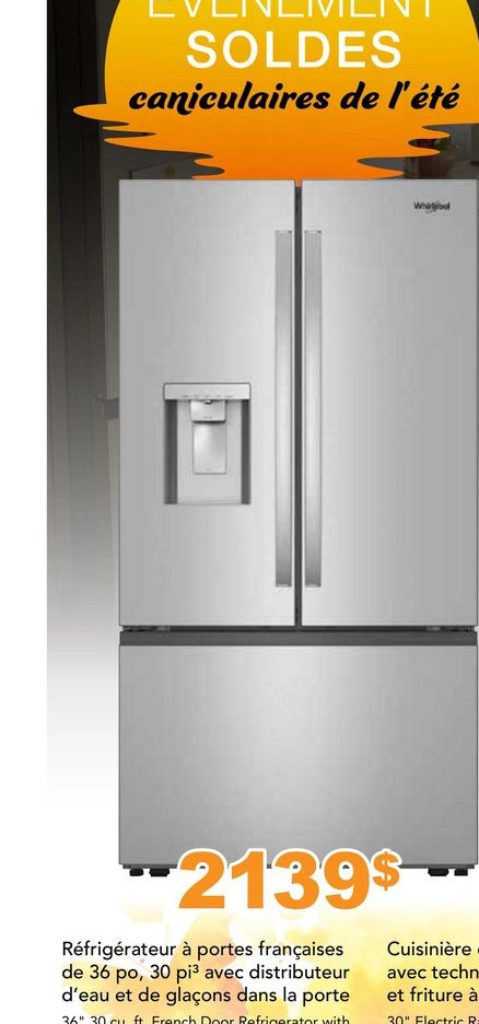 Whirlpool Réfrigérateur à portes françaises
