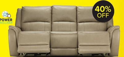 Maxton Leather Power Reclining Sofa - Taupe