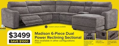 Madison 6-Piece Dual Power Reclining Sectional