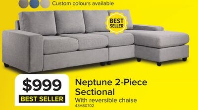 Neptune 2-Piece Sectional with Reversible Chais…