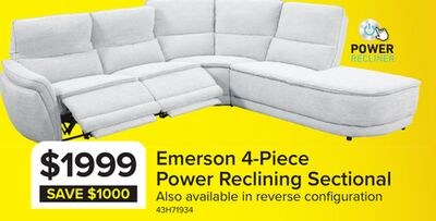 Emerson 4-Piece Power Reclining Sectional with …