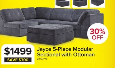 Jayce 5-Piece Modular Sectional with Ottoman - …