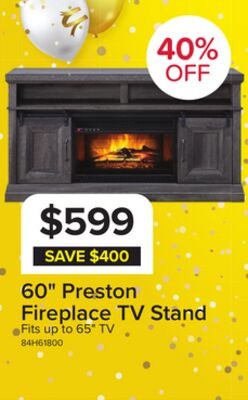 60" Preston Fireplace TV Stand