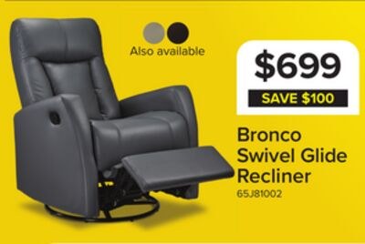 Bronco Swivel Glider Recliner - Dark Grey