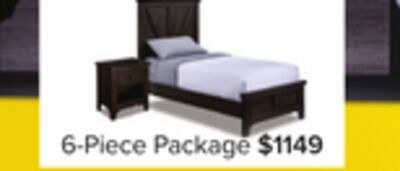 Terra 6-Piece Twin Bookcase Bedroom Package - G…