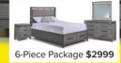 Chelsea 6-Piece Queen Storage Bed - Grey