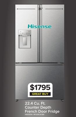 Hisense 36" 22.4 Cu. Ft. Stainless Steel Smart …