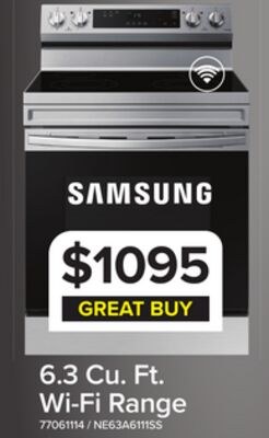 SAMSUNG 6.3 Cu. Ft. Wi-Fi Range
