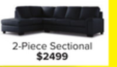Icon Leather 2-Piece Sectional with Left Facing…