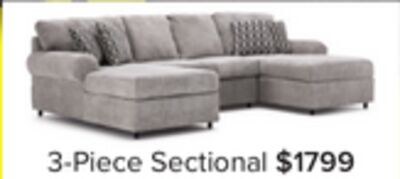 Jupiter 3-Piece Sectional - Ash Grey