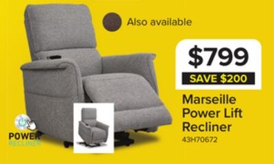 Marseille Power Lift Recliner - Light Grey