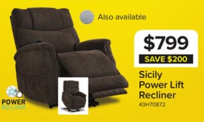 Sicily Power Lift Recliner - Dark Brown