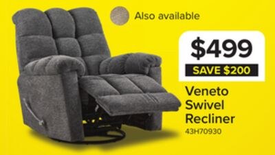 Veneto Swivel Recliner - Grey
