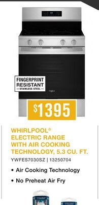 WHIRLPOOL® ELECTRIC RANGE WITH AIR COOKING TECH…